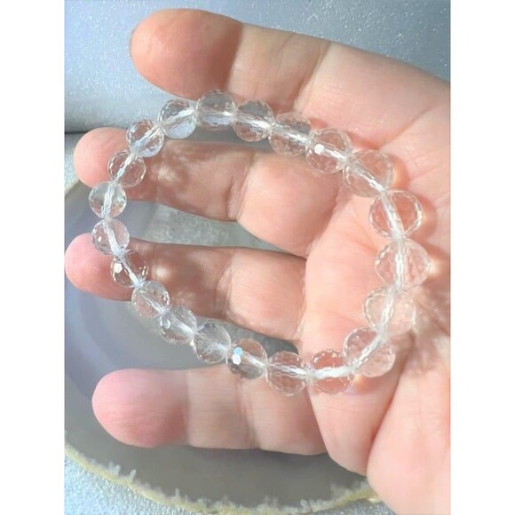 Clear Quartz Faceted Bracelet - 8.8mm - Picture 2 of 3